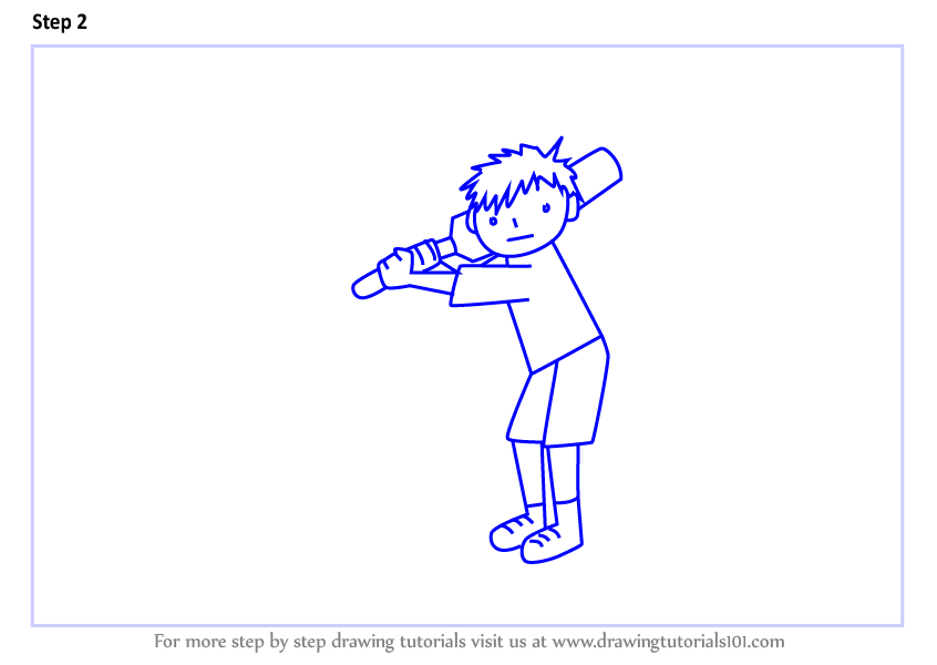 Learn How to Draw a Cricket Player Scene (Other Occupations) Step by Step Drawing Tutorials