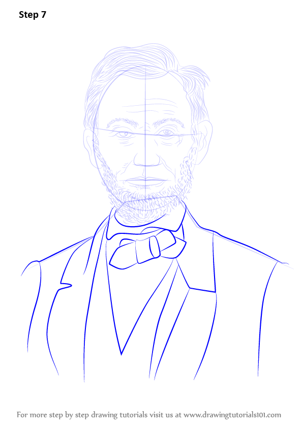 Learn How to Draw Abraham Lincoln (Politicians) Step by Step Drawing