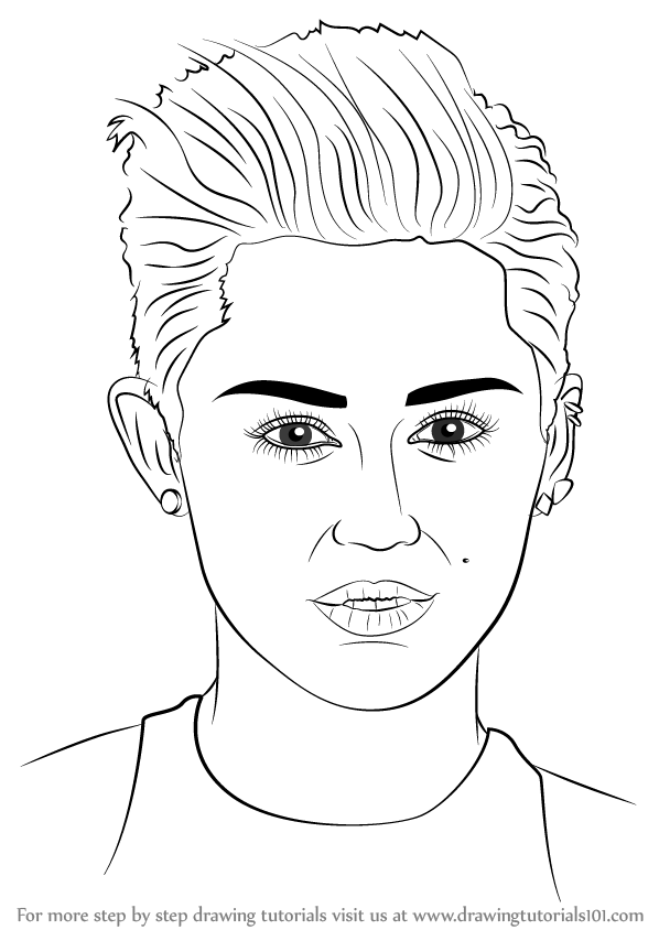 How to Draw Miley Cyrus (Singers) Step by Step