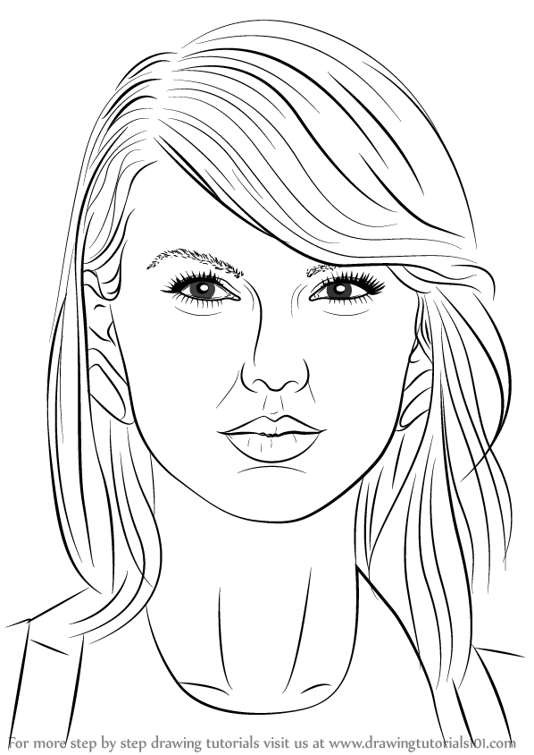 Learn How to Draw Taylor Swift (Singers) Step by Step Drawing Tutorials