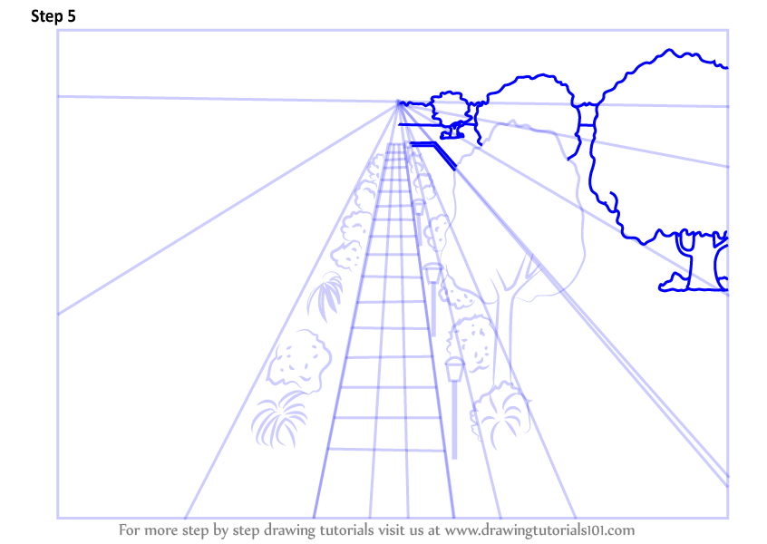 How to Draw One Point Perspective Landscape (One Point Perspective