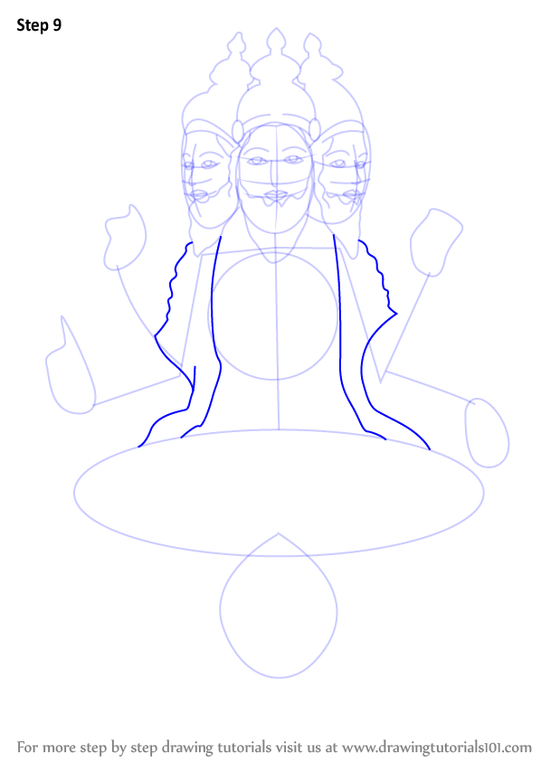 Learn How to Draw Brahma (Hinduism) Step by Step Drawing