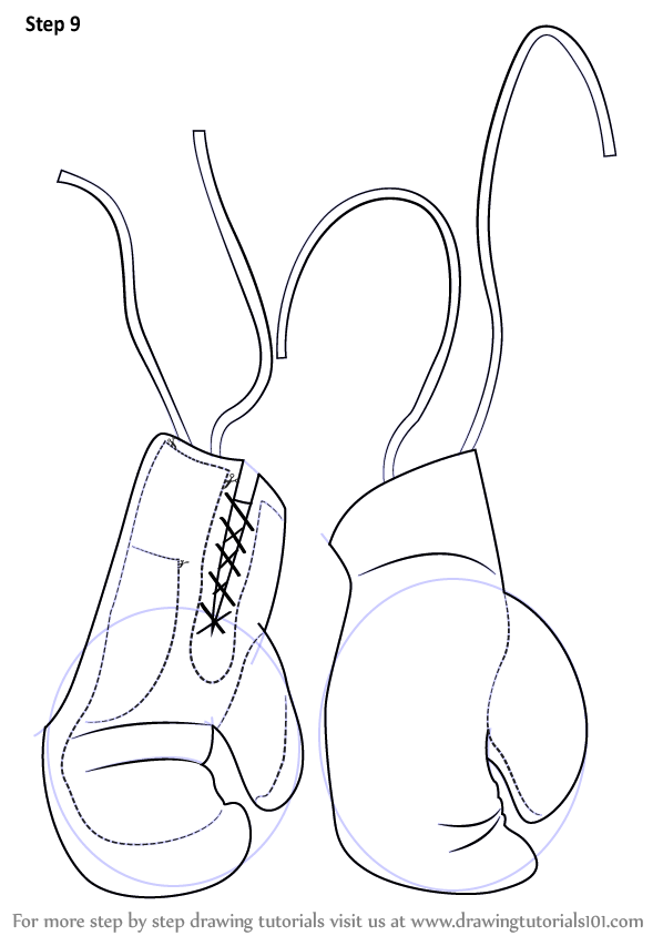 Learn How to Draw Boxing Gloves (Boxing) Step by Step Drawing Tutorials