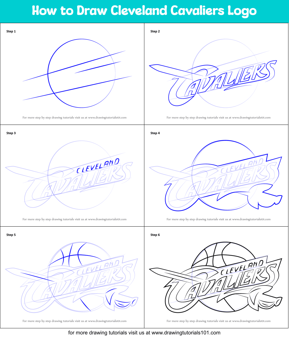 How to Draw Cleveland Cavaliers Logo printable step by step drawing