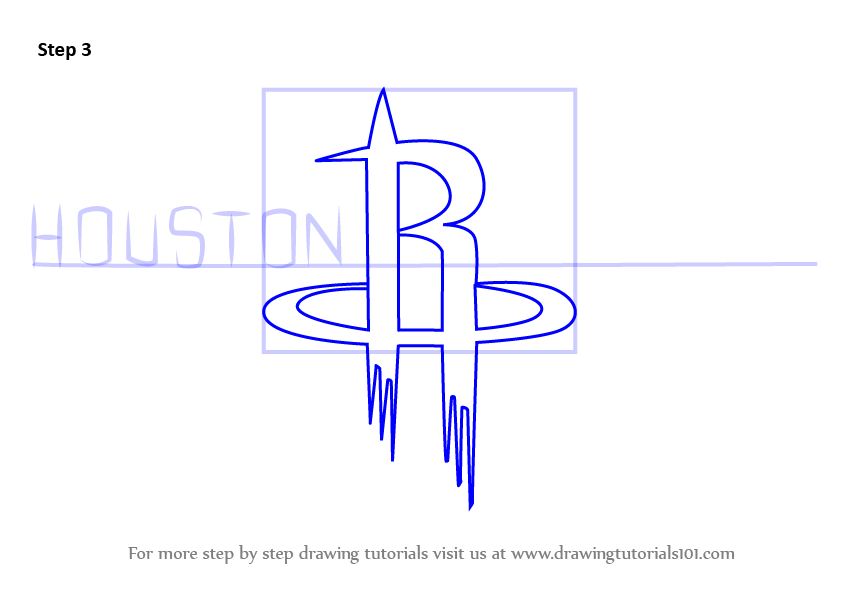 Learn How to Draw Houston Rockets Logo (NBA) Step by Step Drawing Tutorials