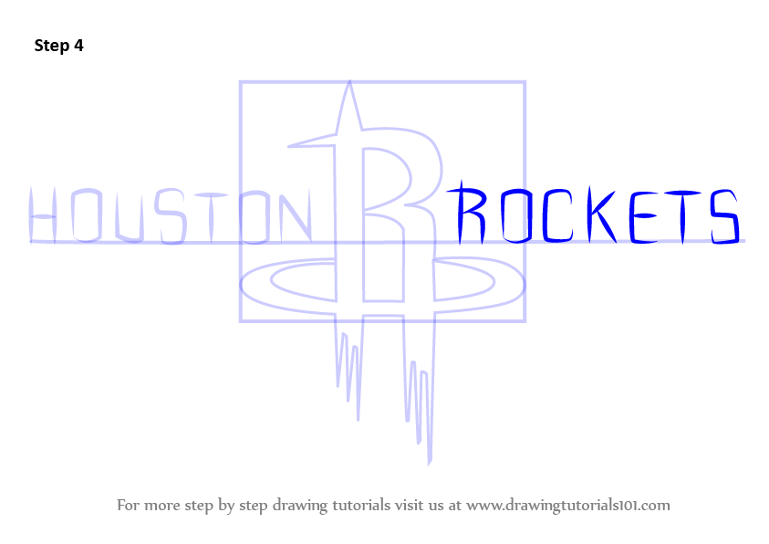 Learn How to Draw Houston Rockets Logo (NBA) Step by Step Drawing Tutorials