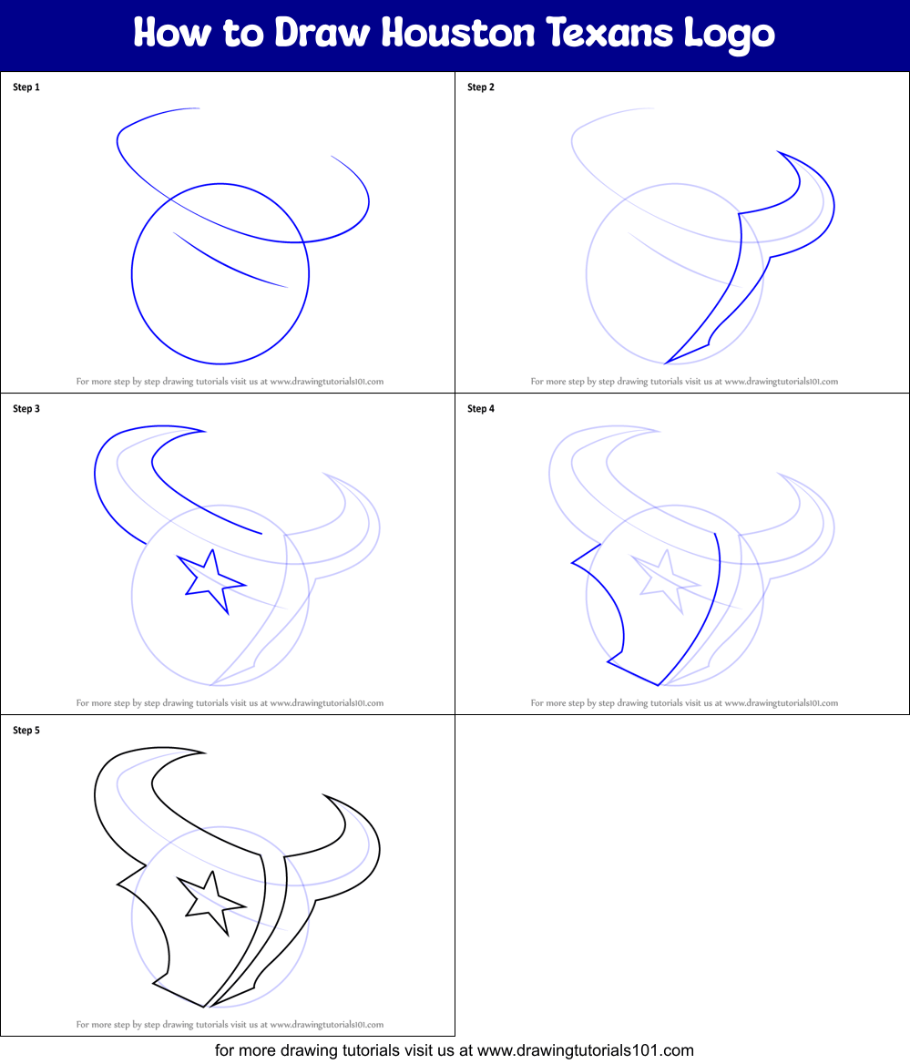 How to Draw Houston Texans Logo printable step by step