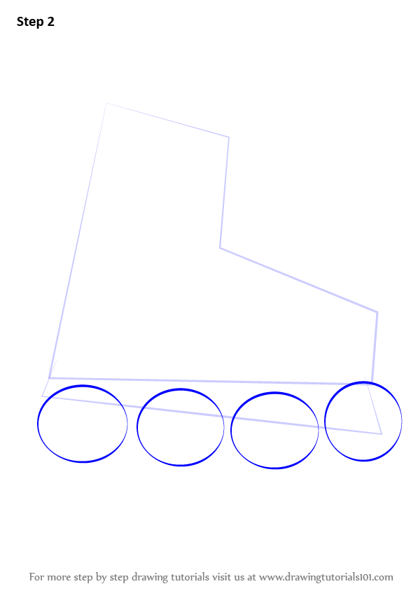 How to Draw Roller Skates (Other Sports) Step by Step