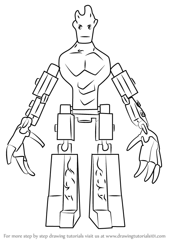 Step by Step How to Draw Lego Groot Step by Step How to Draw Lego Groot