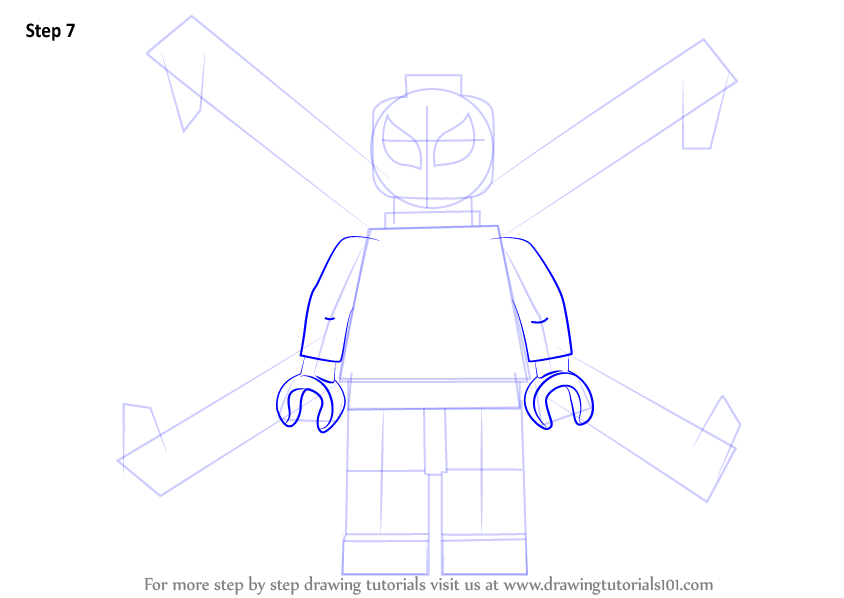 Step by Step How to Draw Lego Iron Spider