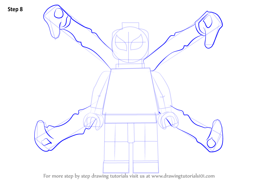 Learn How to Draw Lego Iron Spider (Lego) Step by Step Drawing Tutorials