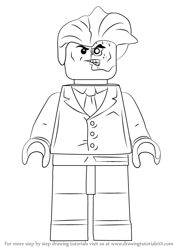 Learn How to Draw Lego TwoFace (Lego) Step by Step Drawing Tutorials