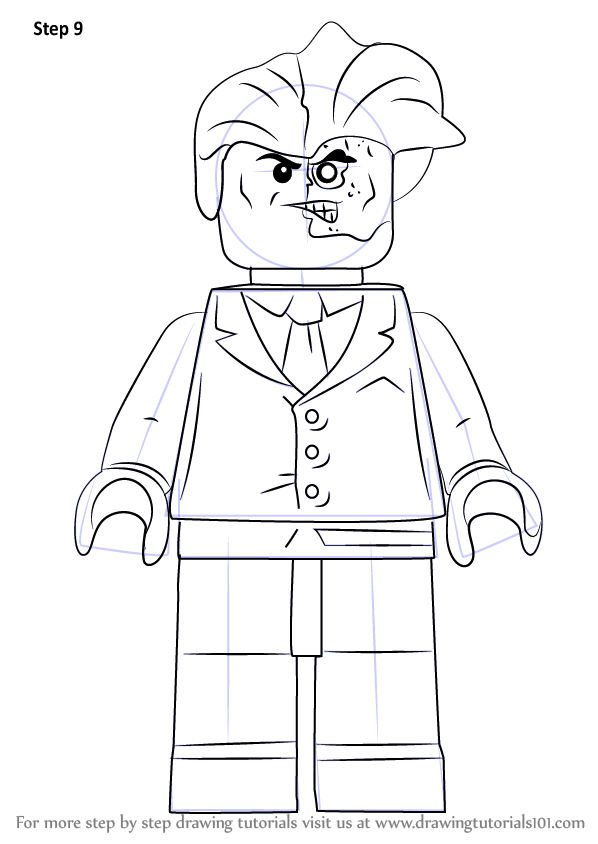 Learn How to Draw Lego TwoFace (Lego) Step by Step Drawing Tutorials