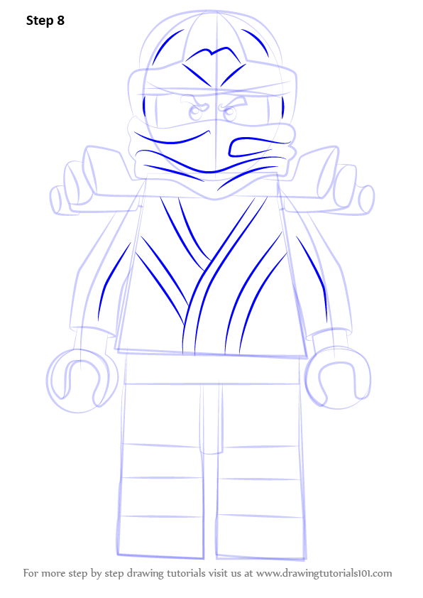 Step by Step How to Draw Golden Ninja from Ninjago