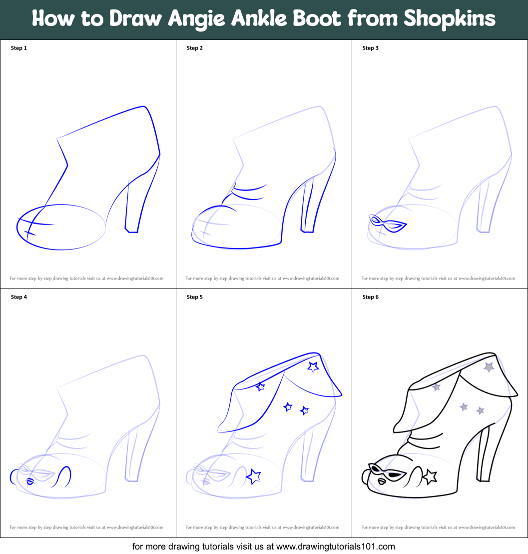 Angie Ankle Boot Shopkins Coloring Page for Kids