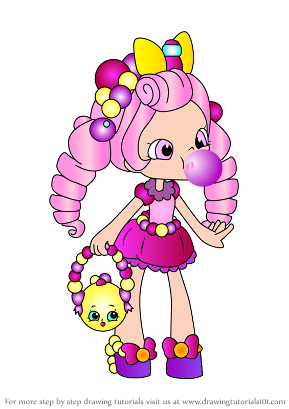 Learn How to Draw Bubbleisha from Shopkins Step by Step