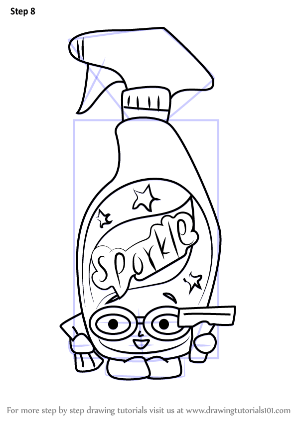 Learn How to Draw Squeaky Clean from Shopkins Step by Step Drawing Tutorials