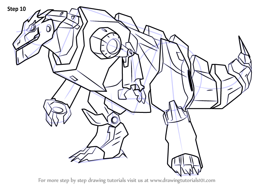 Learn How to Draw Grimlock Disguised from Transformers (Transformers) Step by Step Drawing