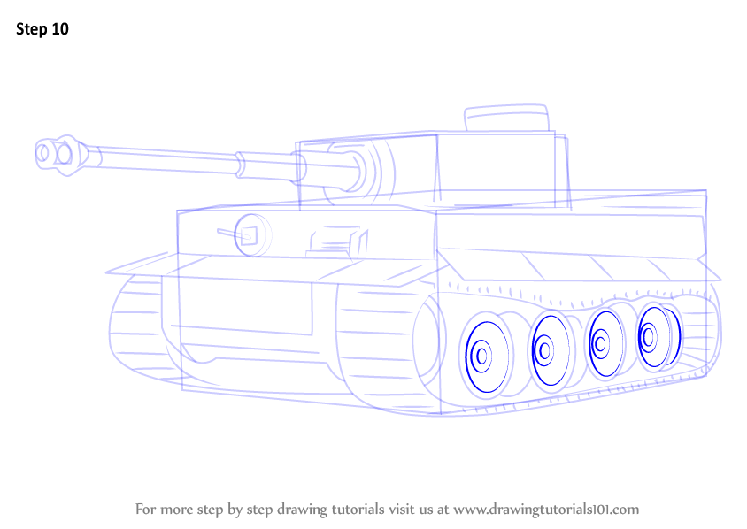 Learn How to Draw a Tiger Tank (Military) Step by Step Drawing Tutorials