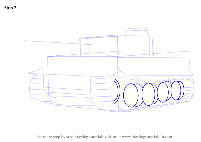 Learn How to Draw a Tiger Tank (Military) Step by Step Drawing Tutorials