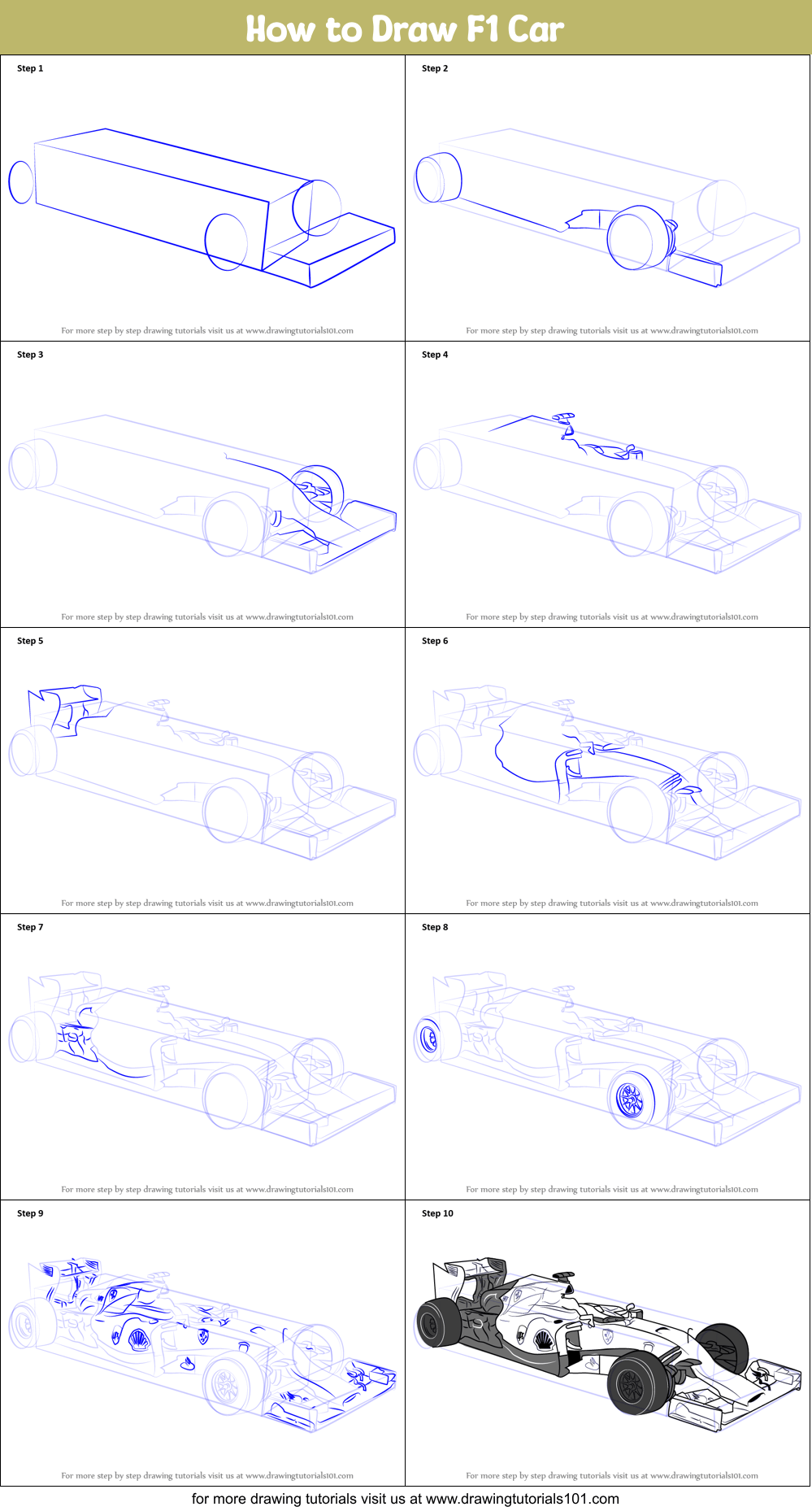 How To Draw A F1 Car 2020 Step By Step at Drawing Tutorials