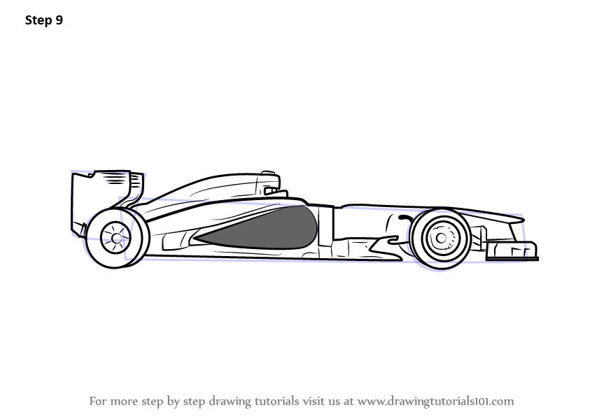 How to Draw Formula One Car (Sports Cars) Step by Step