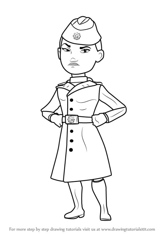 Learn How to Draw Colonel Gearheart from Boom Beach (Boom Beach) Step by Step Drawing Tutorials