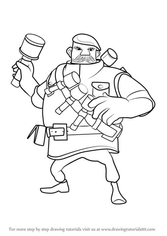 Learn How to Draw Grenadier from Boom Beach (Boom Beach) Step by Step Drawing Tutorials