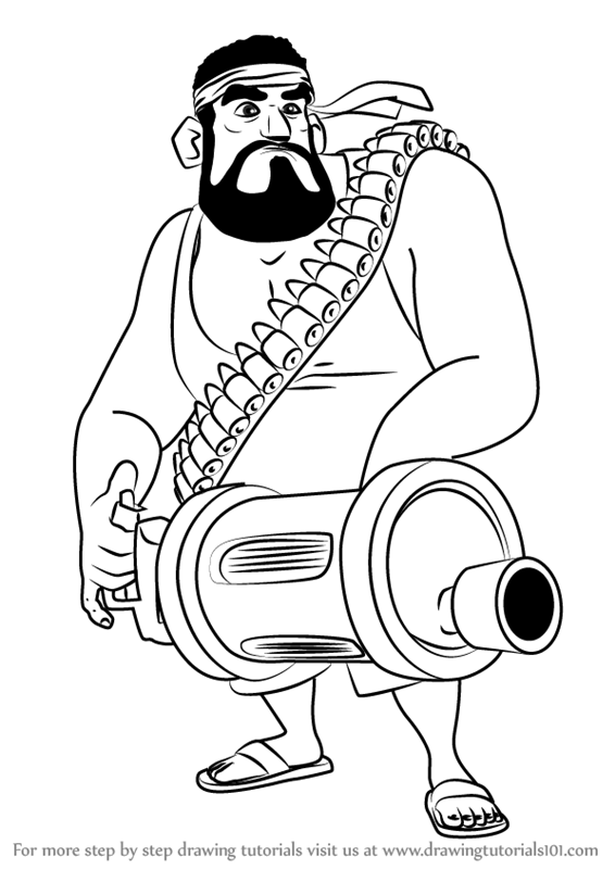 Learn How to Draw Heavy from Boom Beach (Boom Beach) Step by Step Drawing Tutorials