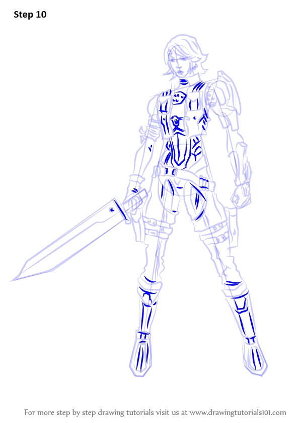 Learn How to Draw Athena from Borderlands (Borderlands) Step by Step Drawing Tutorials