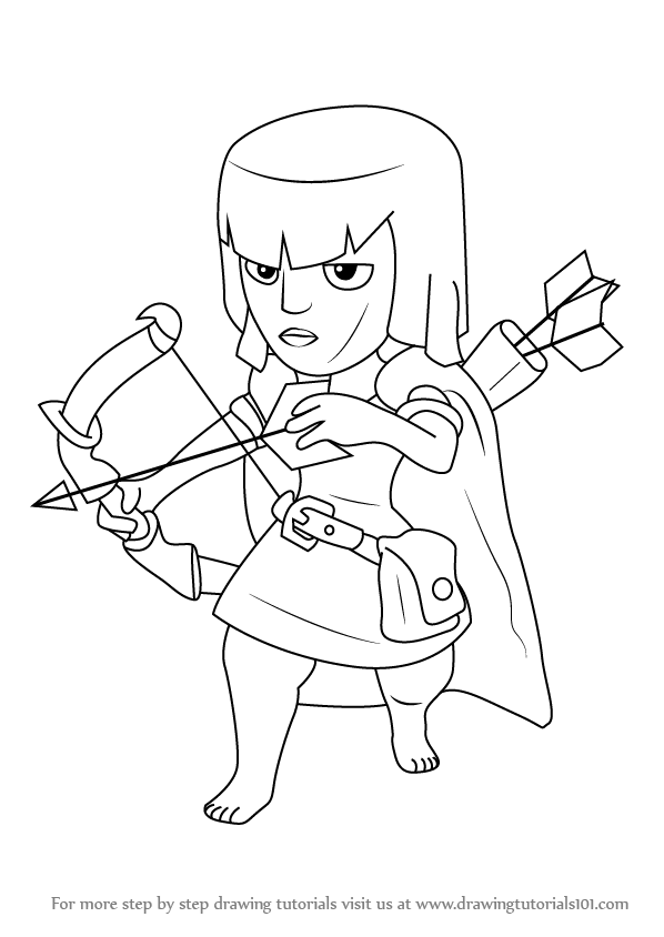 Learn How to Draw Archer from Clash of the Clans (Clash of the Clans) Step by Step Drawing