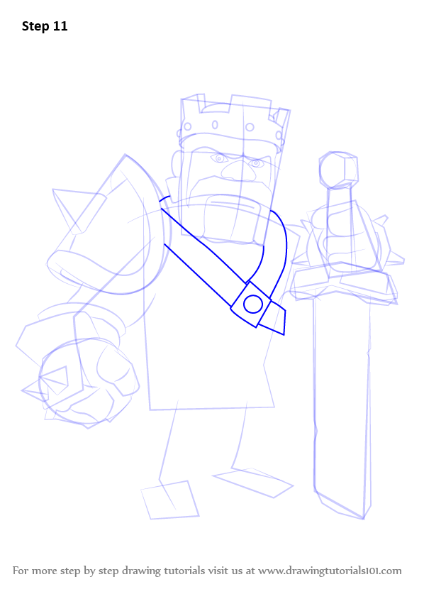 Step by Step How to Draw Barbarian King from Clash of the Clans