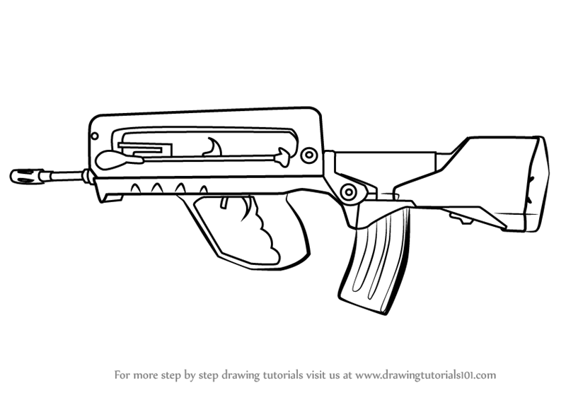 Learn How to Draw FAMAS from Counter Strike (Counter Strike) Step by Step Drawing Tutorials