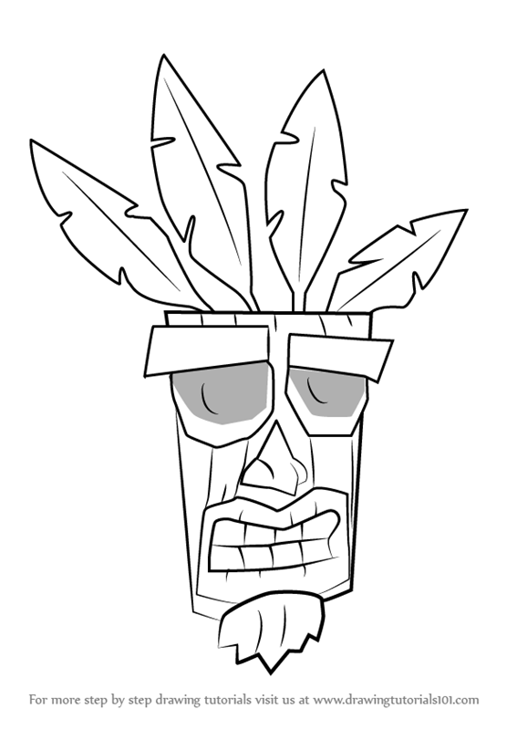 Learn How to Draw Aku Aku from Crash Bandicoot (Crash