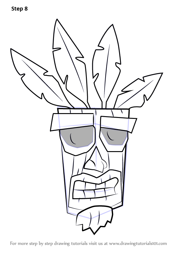 Learn How to Draw Aku Aku from Crash Bandicoot (Crash Bandicoot) Step