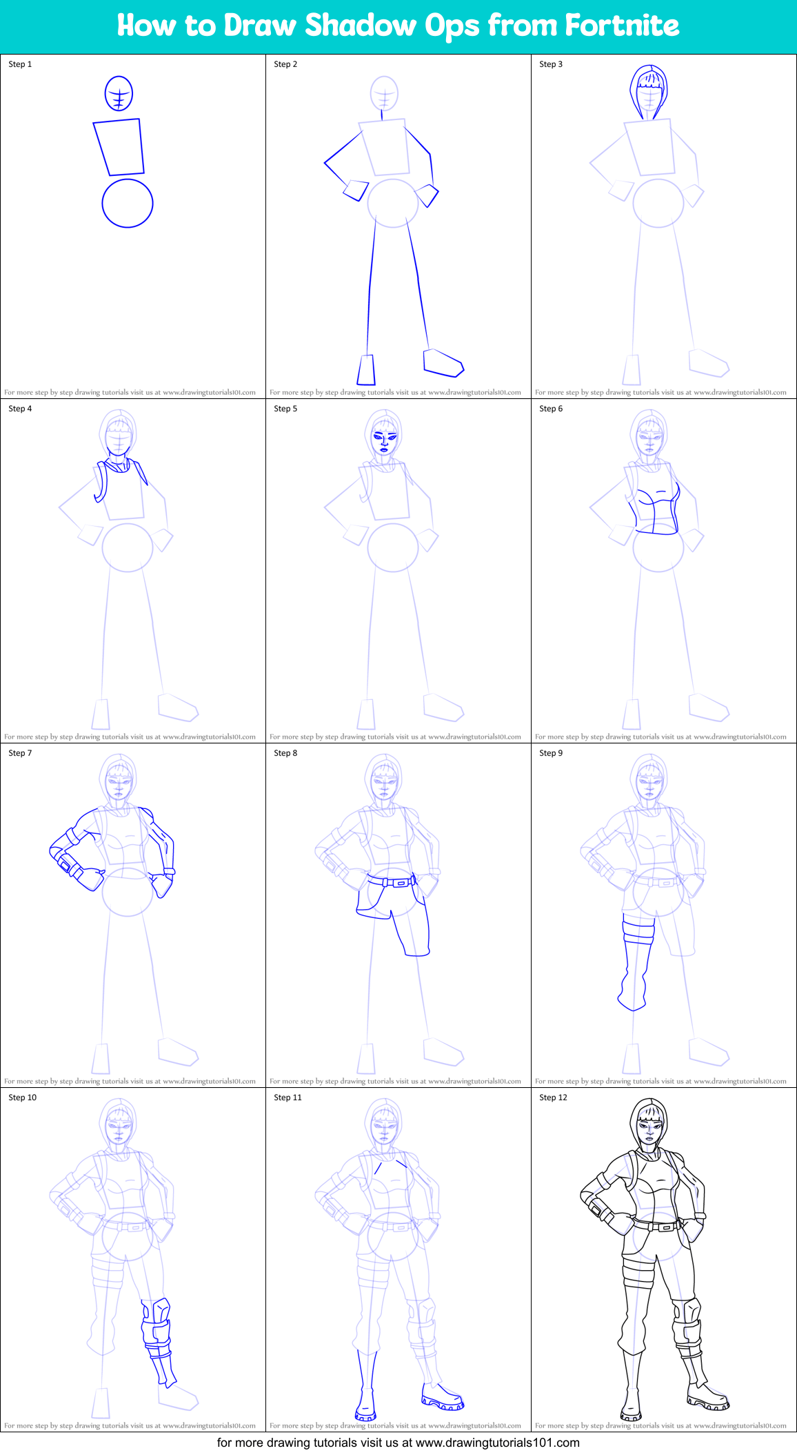 How to Draw Drift from Fortnite VIDEO & Step-by-Step Pictures