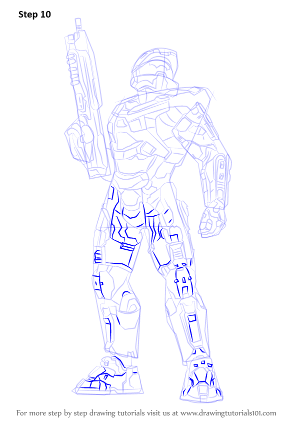 Learn How to Draw Master Chief from Halo (Halo) Step by Step Drawing Tutorials