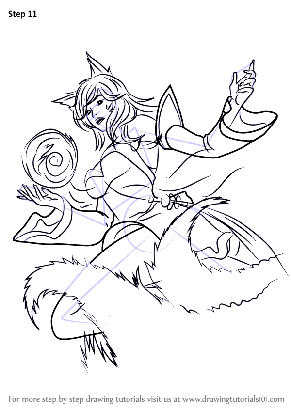 Learn How to Draw Ahri from League of Legends (League of Legends) Step by Step Drawing Tutorials