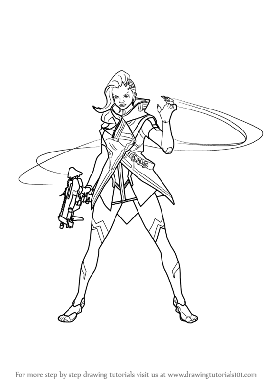 Learn How to Draw Sombra from Overwatch (Overwatch) Step by Step Drawing Tutorials