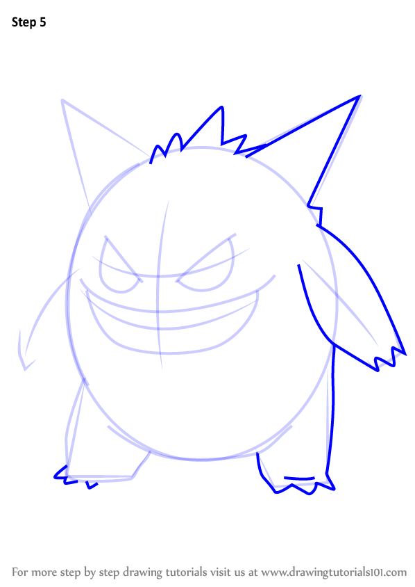 Learn How to Draw Gengar from Pokemon GO (Pokemon GO) Step