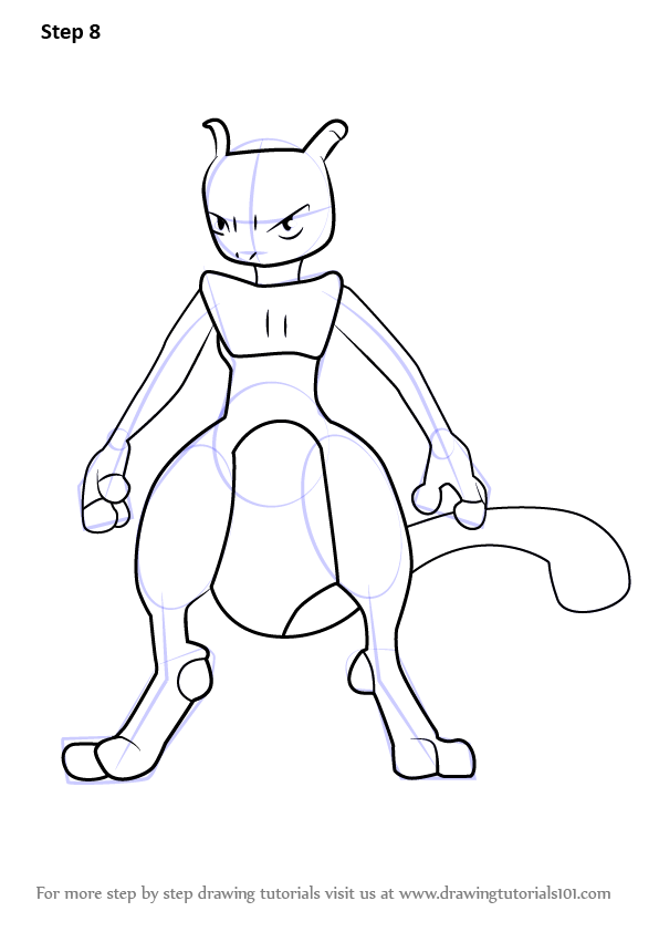 Learn How to Draw Mewtwo from Pokemon GO (Pokemon GO) Step