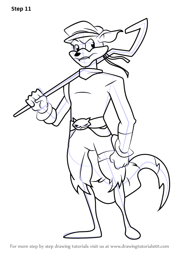 Learn How to Draw Sly from Sly Cooper (Sly Cooper) Step by Step Drawing Tutorials