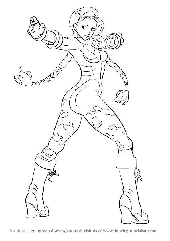 How to Draw Cammy from Street Fighter (Street Fighter) Step by Step