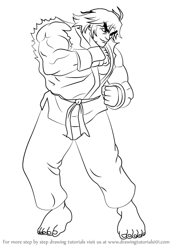 How to Draw Ken from Street Fighter (Street Fighter) Step by Step