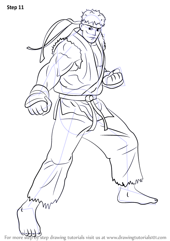 Learn How to Draw Ryu from Street Fighter (Street Fighter) Step by Step Drawing Tutorials