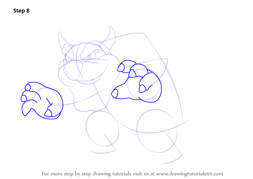 Learn How to Draw Bowser from Super Mario (Super Mario