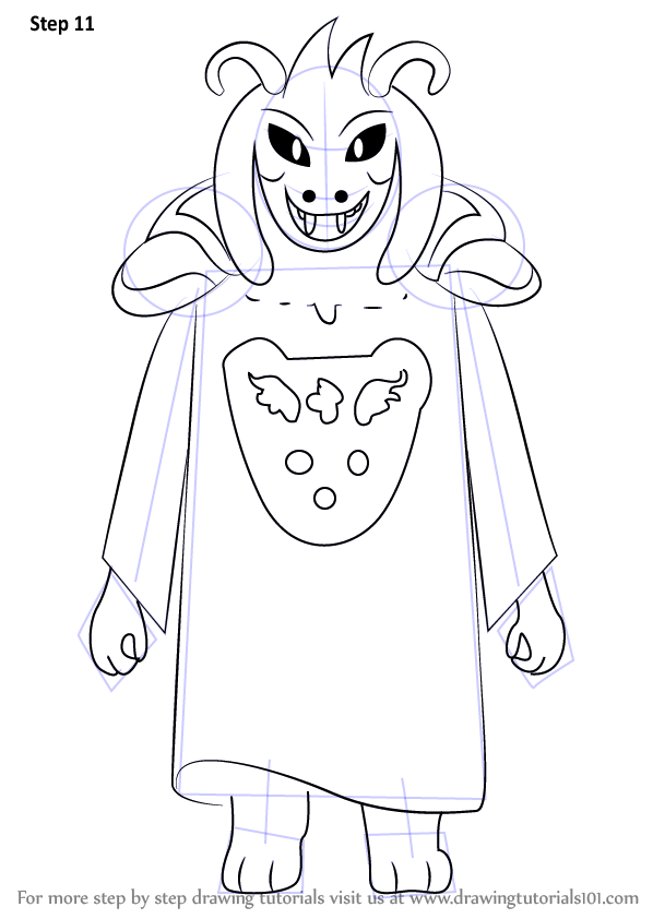 Learn How to Draw Asriel Dreemurr from Undertale (Undertale) Step by Step Drawing Tutorials