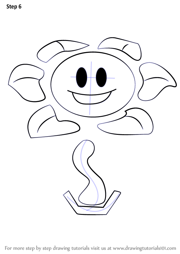 Learn How to Draw Flowey from Undertale (Undertale) Step by Step