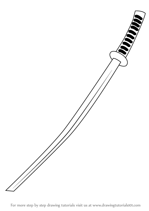 Learn How to Draw a Katana Sword (Swords) Step by Step Drawing Tutorials