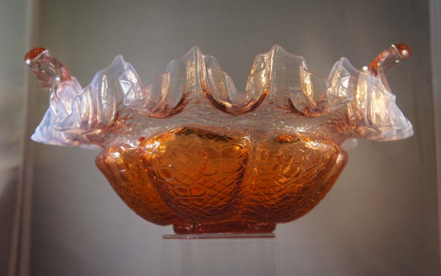 Antique Art Glass bowl American Victorian Newport Rhode Island Antiques
